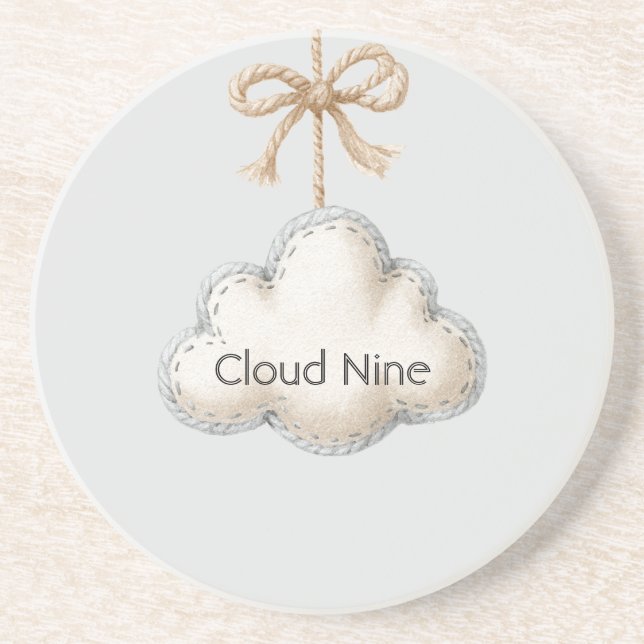 Dessous De Verre En Grès Nuage pâle bleu neuf (Devant)