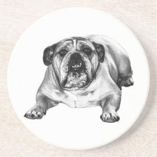 Dessous De Verre En Grès Nuance de joie de bouledogue