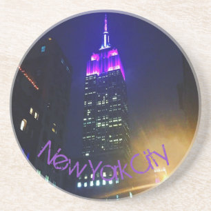 Dessous De Verre En Grès NYC Skyscraper Purple Empire State Building Nuit