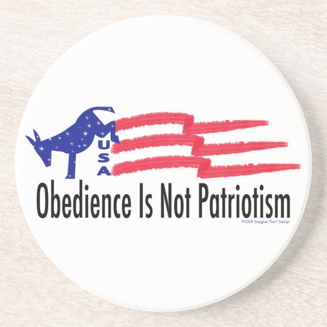 Dessous De Verre En Grès Obéissance patriotique (Devant)