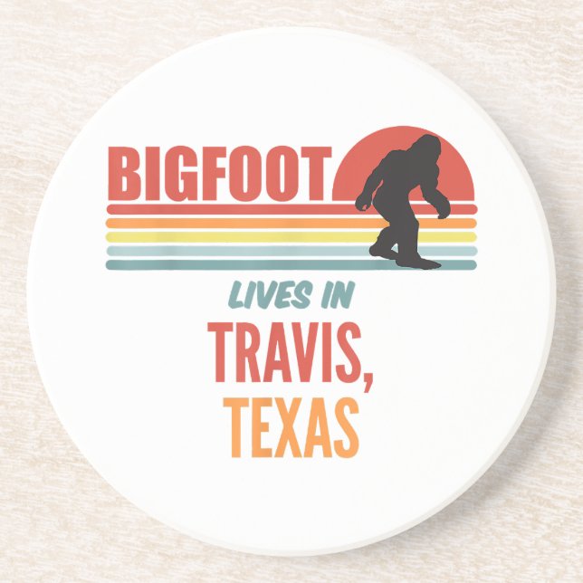 Dessous De Verre En Grès Observation de Bigfoot à Travis Texas  (Devant)