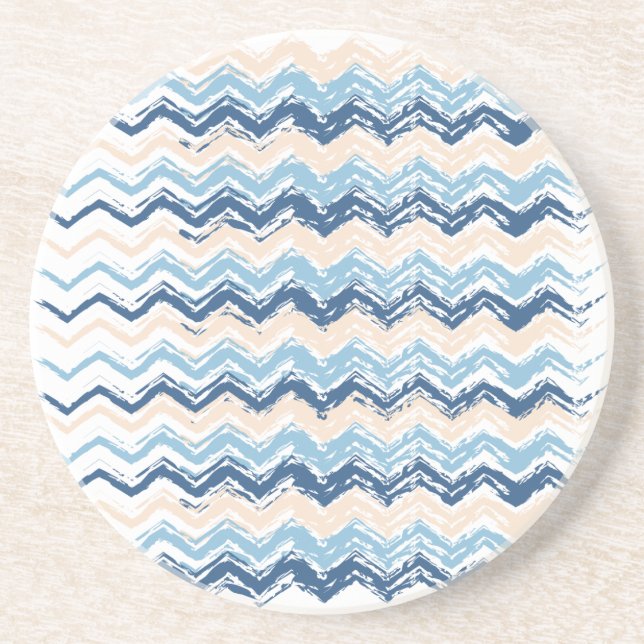 Dessous De Verre En Grès Ocean Waves Chevron (Devant)