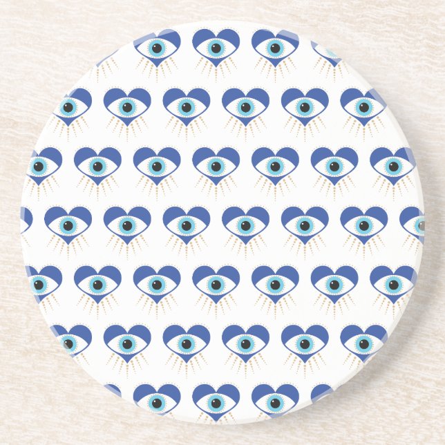 Dessous De Verre En Grès Oeil mal grec du coeur (Devant)