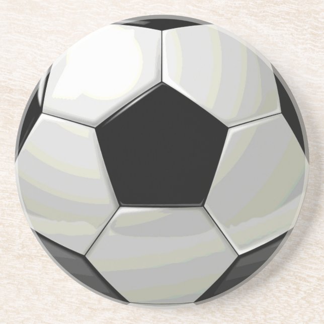 Dessous De Verre En Grès Oeuvre de soccer unique (Devant)