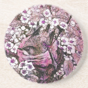 Dessous De Verre En Grès OISEAU NEST rose