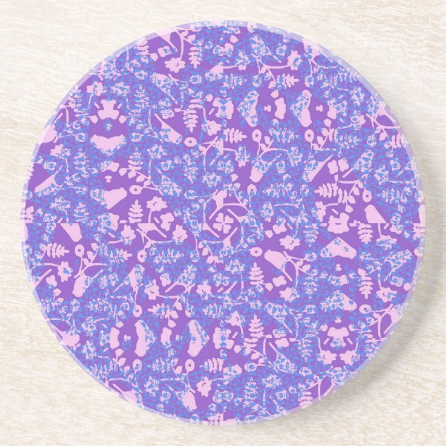 Dessous De Verre En Grès Oiseaux Et Fleurs (Devant)