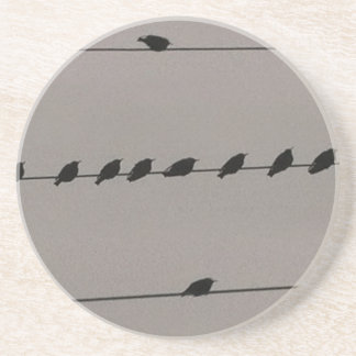Dessous De Verre En Grès Oiseaux sur le fil