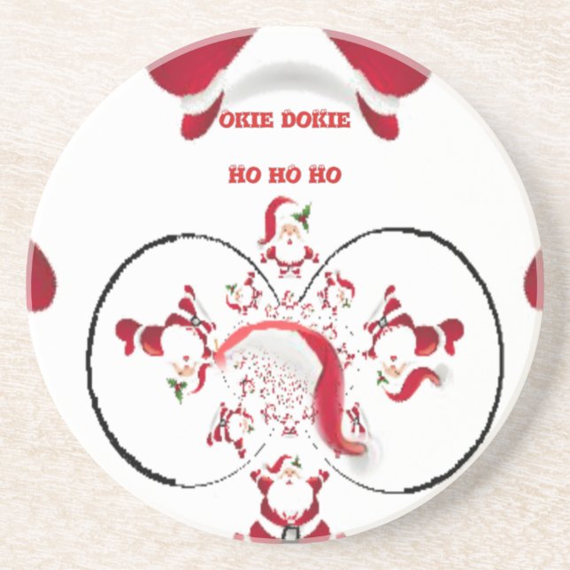 Dessous De Verre En Grès Oki Dokie Père Noël ! (Devant)
