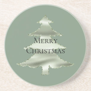Dessous De Verre En Grès Olive Pistachio Menthe Green Christmas Tree