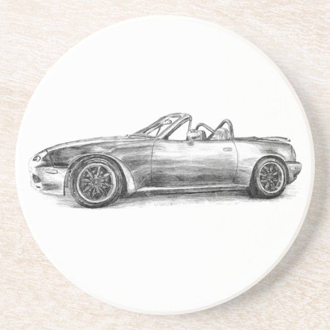 Dessous De Verre En Grès Ombre argentée MX5 (Devant)