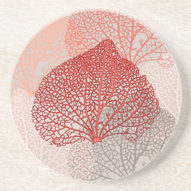 Dessous De Verre En Grès Ombre corail (Devant)