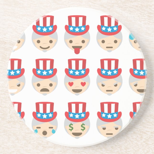Dessous De Verre En Grès oncle sam emoji (Devant)
