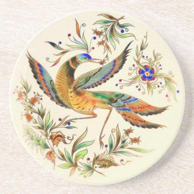 Dessous De Verre En Grès OPUS Hongrois Zsolnay Bird (Devant)