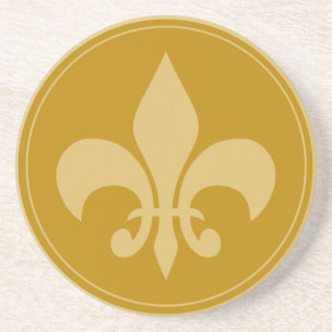 Dessous De Verre En Grès Or Fleur-De-Lis