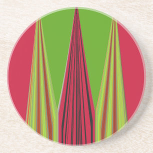 DESSOUS DE VERRE EN GRÈS OR ROUGE VERT