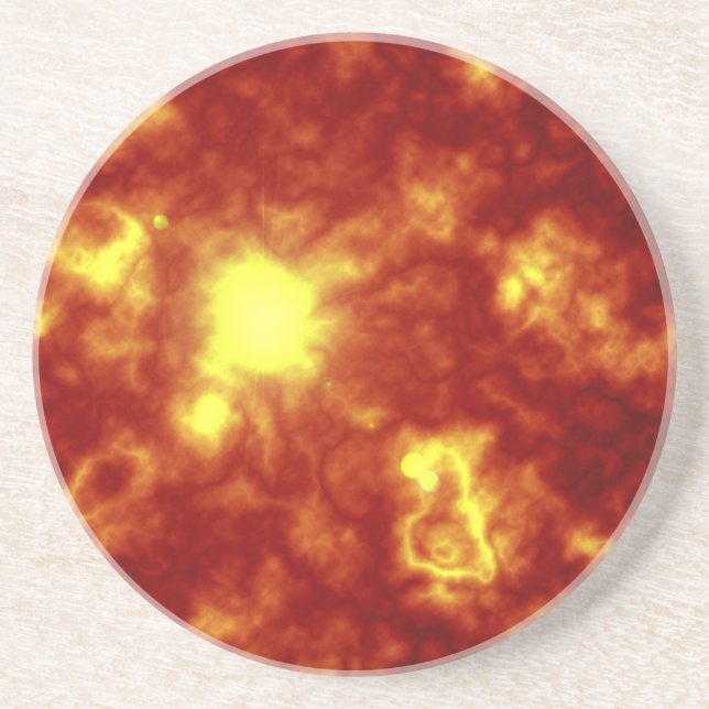 Dessous De Verre En Grès Orange et jaune (Devant)