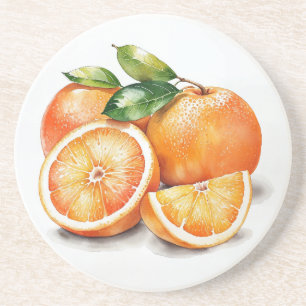 Dessous De Verre En Grès Oranges coupées et entières