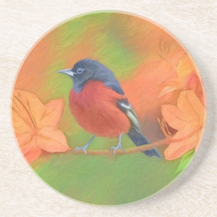 Dessous De Verre En Grès Orchard Oriole Songbird Peinture Oiseau original