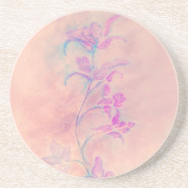 Dessous De Verre En Grès Orchidée rose  (Devant)