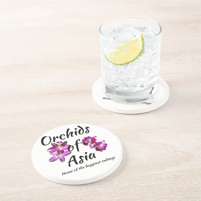 Dessous De Verre En Grès Orchidées d'Asie (Côté)