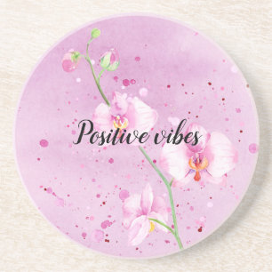 Dessous De Verre En Grès Orchidées roses Tropical Floral