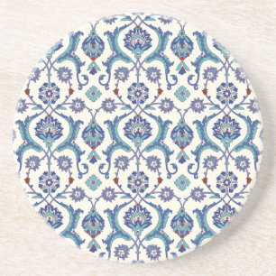 Dessous De Verre En Grès Ornement floral : Motif arabe traditionnel.