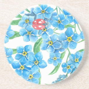 Dessous De Verre En Grès Oublie-moi pas un motif sans soudure