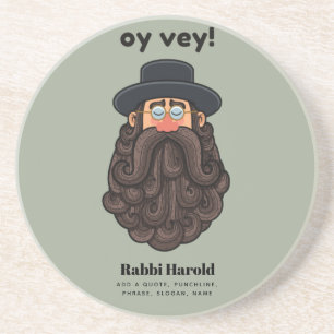 Dessous De Verre En Grès OUI ! Funny RABBI Peronalisé