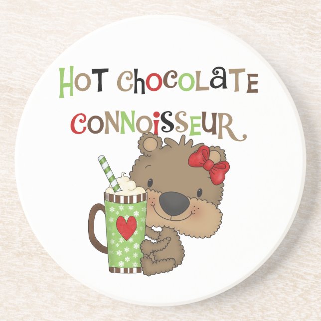 Dessous De Verre En Grès Ours chaud de fille de ChocolateConoisseur (Devant)