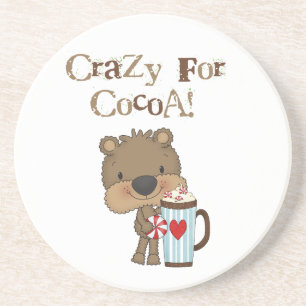 Dessous De Verre En Grès Ours de garçon fou pour des vacances de cacao