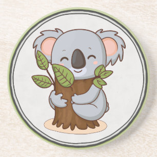 Dessous De Verre En Grès Ours de koala accroché à l'arbre