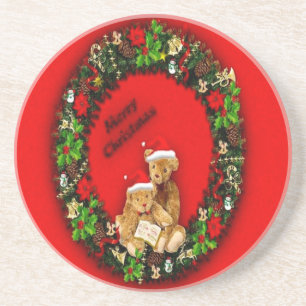 Dessous De Verre En Grès Ours de Noël