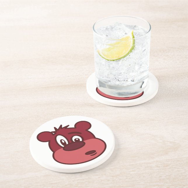DESSOUS DE VERRE EN GRÈS OURS DE VISAGE FUNNY (Côté)
