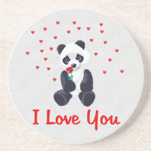 Dessous De Verre En Grès Ours panda Valentine