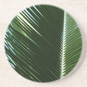 Dessous De Verre En Grès Overlapping Palm Fronds Tropical Green Abstract