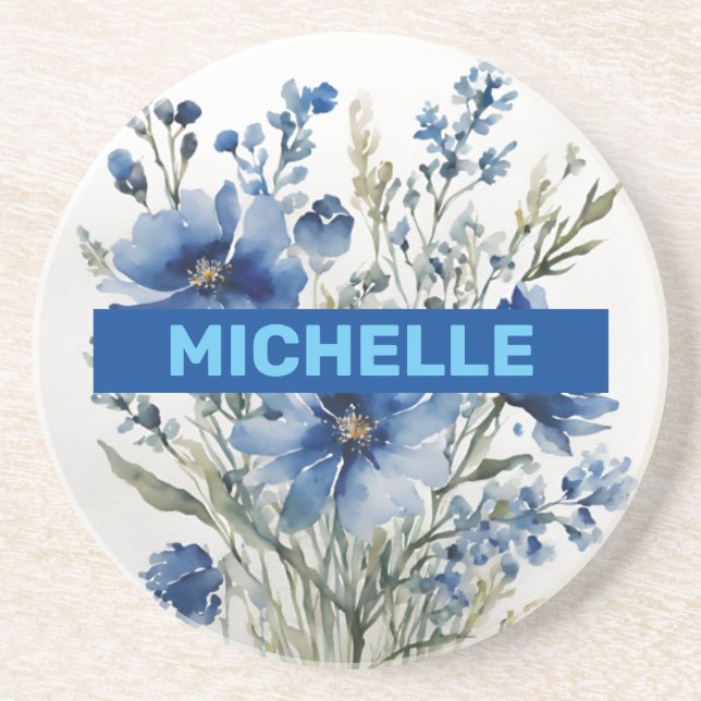 Dessous De Verre En Grès Pack minimaliste professionnel moderne de fleurs (Devant)