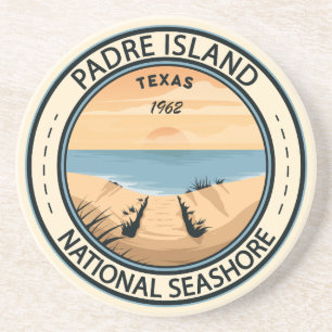 Dessous De Verre En Grès Padre Island National Seashore Texas Badge