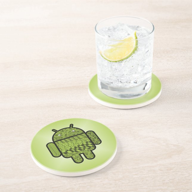 Dessous De Verre En Grès Paisley Character pour le robot Android™ (Côté)