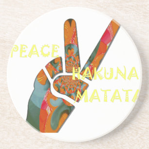 Dessous De Verre En Grès Paix de Hakuna Matata
