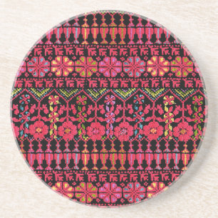 Dessous De Verre En Grès Palestinian Embroidery Tatreez printed Design