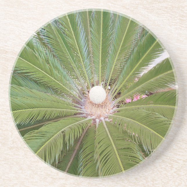 Dessous De Verre En Grès Palm vert cool (Devant)