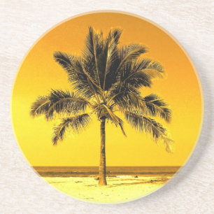 Dessous De Verre En Grès Palmier de l'île