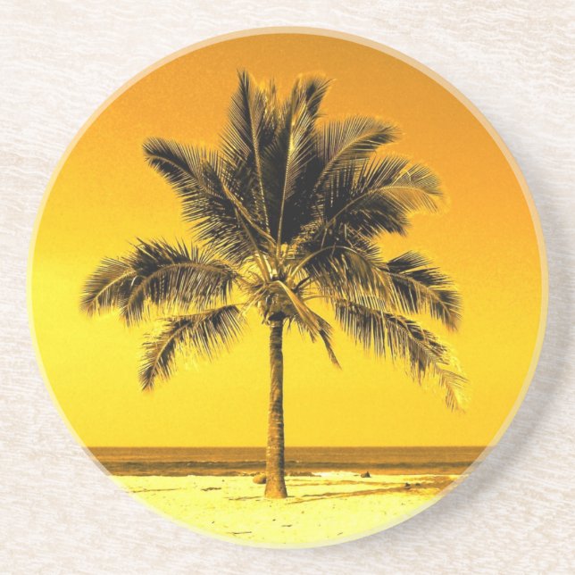 Dessous De Verre En Grès Palmier de l'île (Devant)