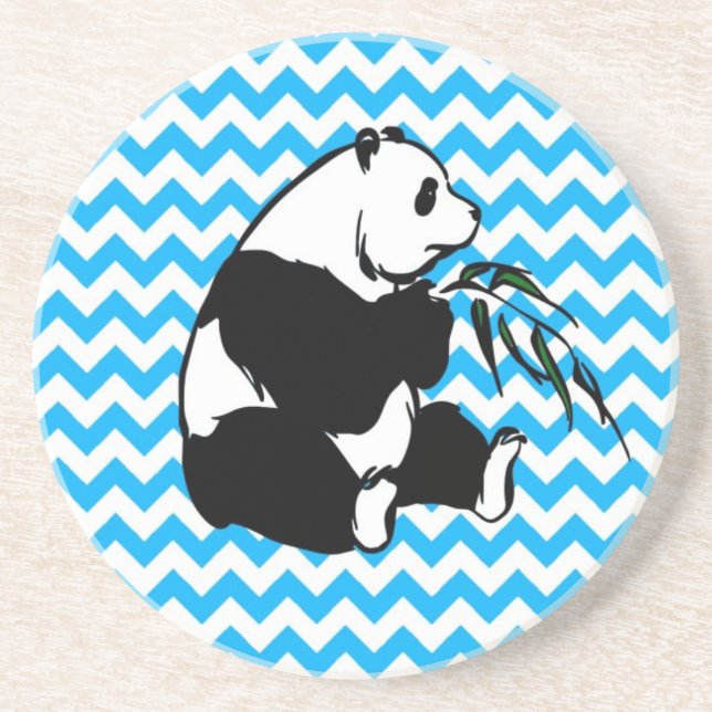 Dessous De Verre En Grès Panada sur Baby Blue Chevron (Devant)