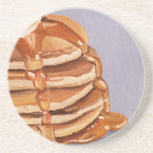 Dessous De Verre En Grès Pancakes Shortstack Petit-déjeuner Peinture
