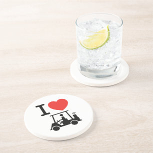 Dessous De Verre En Grès Panier de golf I Heart (Love)