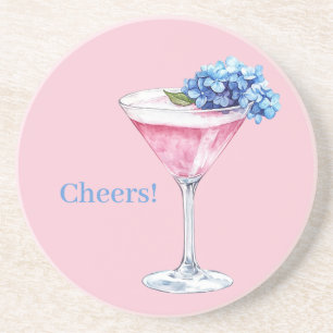 Dessous De Verre En Grès Panier Tissé Fleurs Bleues Roses