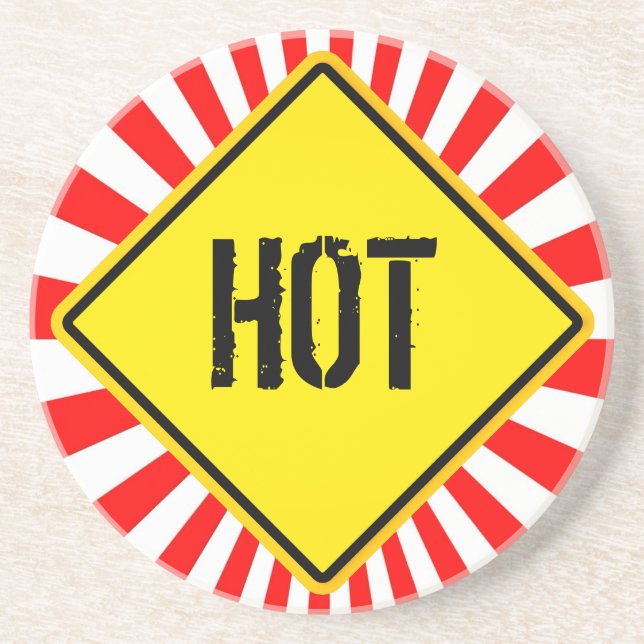 Dessous De Verre En Grès panneau d'avertissement, HOT (Devant)