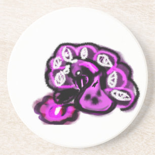Dessous De Verre En Grès Paon violet