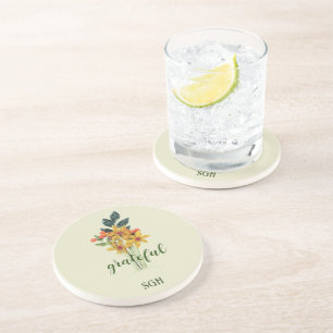 Dessous De Verre En Grès Papier Fleurs Qualisées Grateful grès rond